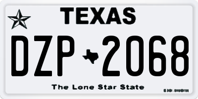 TX license plate DZP2068