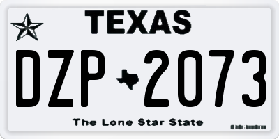 TX license plate DZP2073