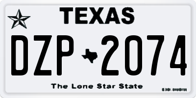 TX license plate DZP2074