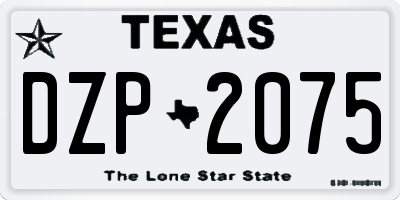 TX license plate DZP2075