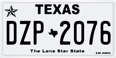 TX license plate DZP2076