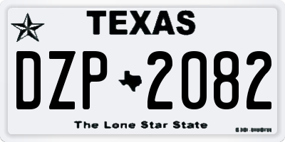 TX license plate DZP2082