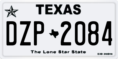 TX license plate DZP2084