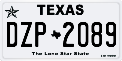 TX license plate DZP2089