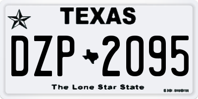 TX license plate DZP2095