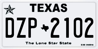 TX license plate DZP2102