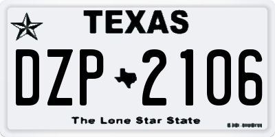 TX license plate DZP2106
