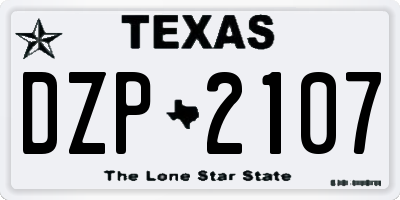 TX license plate DZP2107