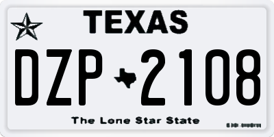 TX license plate DZP2108