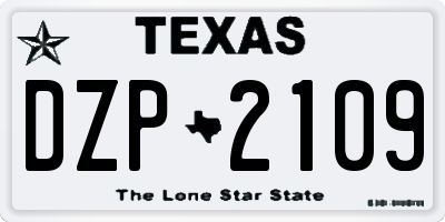 TX license plate DZP2109