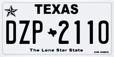 TX license plate DZP2110