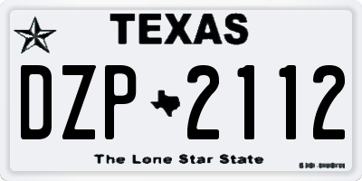 TX license plate DZP2112