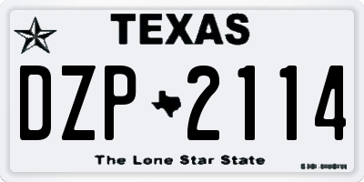 TX license plate DZP2114