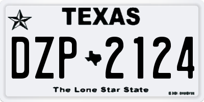 TX license plate DZP2124