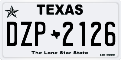 TX license plate DZP2126