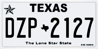 TX license plate DZP2127