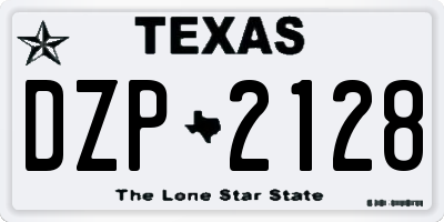 TX license plate DZP2128
