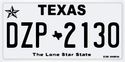 TX license plate DZP2130