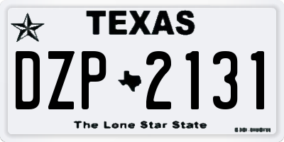 TX license plate DZP2131