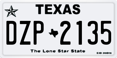 TX license plate DZP2135
