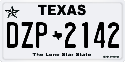 TX license plate DZP2142