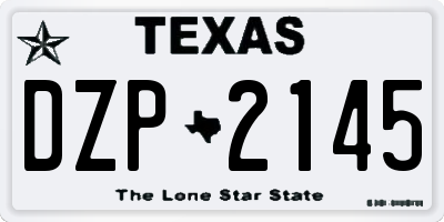 TX license plate DZP2145