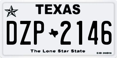 TX license plate DZP2146
