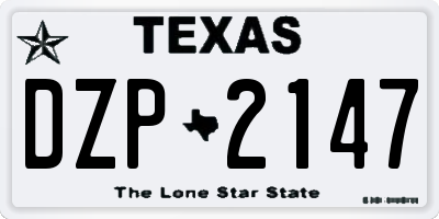 TX license plate DZP2147