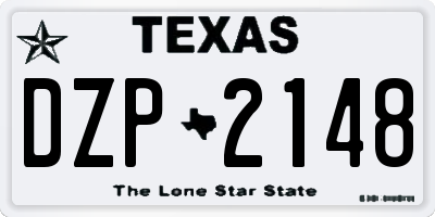 TX license plate DZP2148