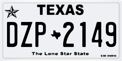 TX license plate DZP2149