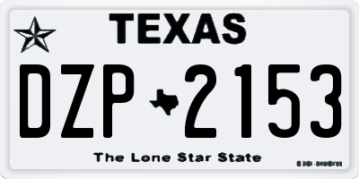 TX license plate DZP2153