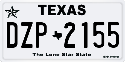 TX license plate DZP2155
