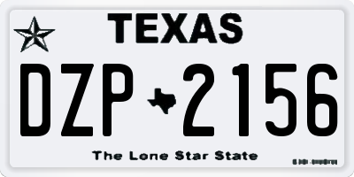 TX license plate DZP2156