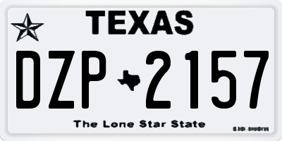 TX license plate DZP2157