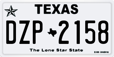 TX license plate DZP2158