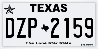 TX license plate DZP2159