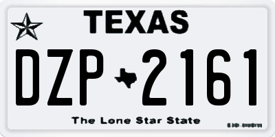 TX license plate DZP2161