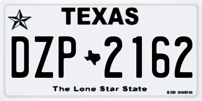 TX license plate DZP2162