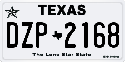 TX license plate DZP2168