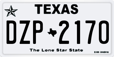 TX license plate DZP2170