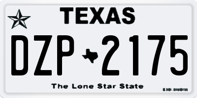 TX license plate DZP2175