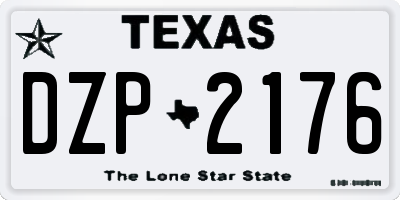 TX license plate DZP2176