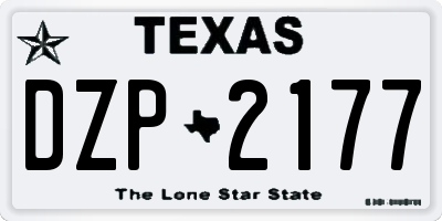 TX license plate DZP2177