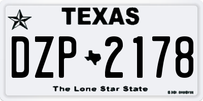 TX license plate DZP2178