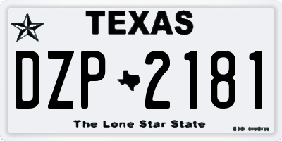 TX license plate DZP2181