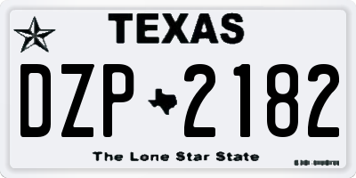 TX license plate DZP2182