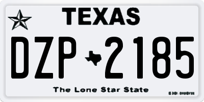 TX license plate DZP2185