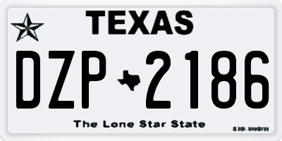 TX license plate DZP2186