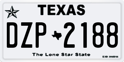TX license plate DZP2188