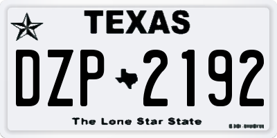 TX license plate DZP2192